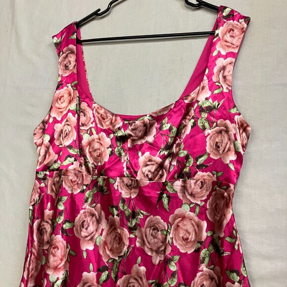 NWT Wild Fable Women XXL Red Floral Cap Sleeve Satin Maxi Bodycon Holiday Dress - Picture 8 of 14